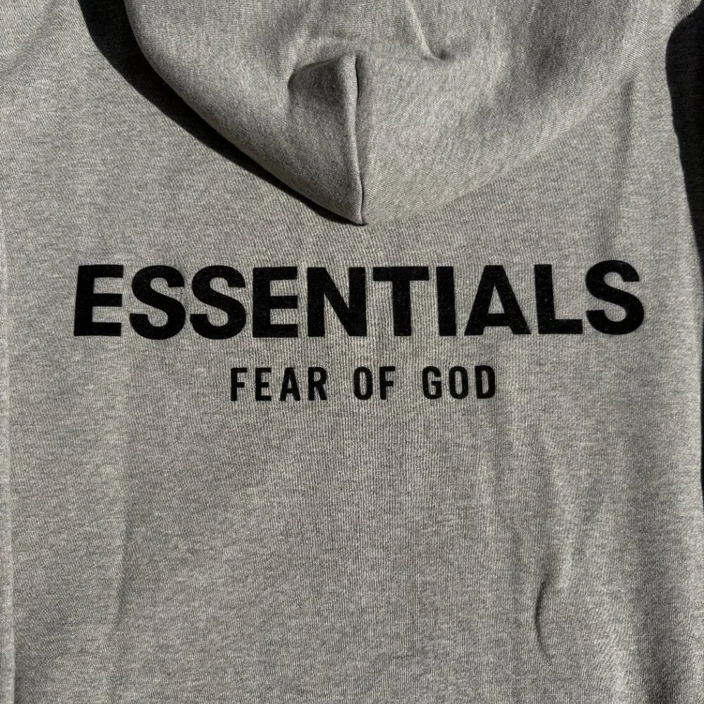 Fear of God Essentials Hoodie Grey Dark Oatmeal Size Small - Picture 9 of 11